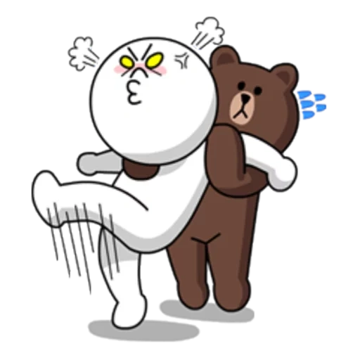 line friends, l'orso e il coniglio, line friends bear, bear line friends brown, bear brown rabbit horse