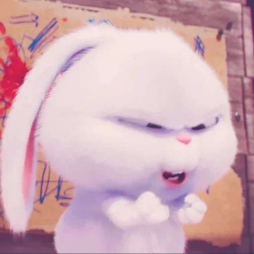 неизвестная, кролик снежок, снежка мультик, кролик снежок грустит, snow ball is crybaby meme