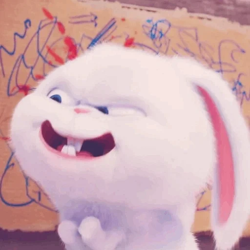 кролик снежок, злобный кролик, кролик снежок грустит, кролик снежок мультфильм, тайная жизнь домашних кролик
