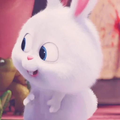 белый кролик мультика, тайная жизнь домашних животных, белый пушистый кролик мультика, кролик снежок тайная жизнь домашних 2, снежок тайная жизнь домашних животных