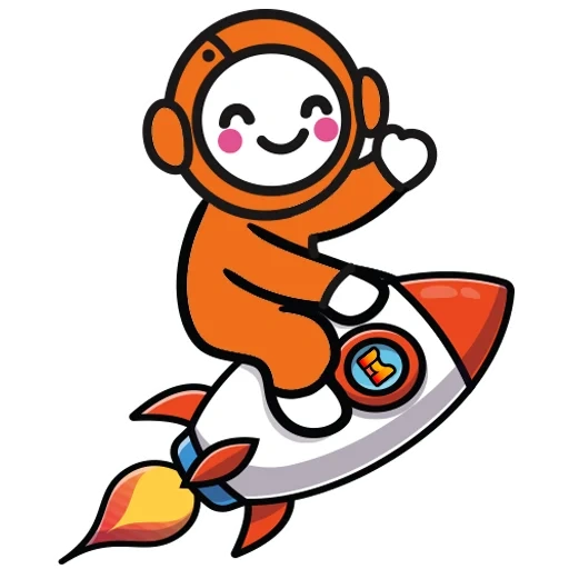 clipart, astronauta, prezzo flokirocket, rocket cosmonaut