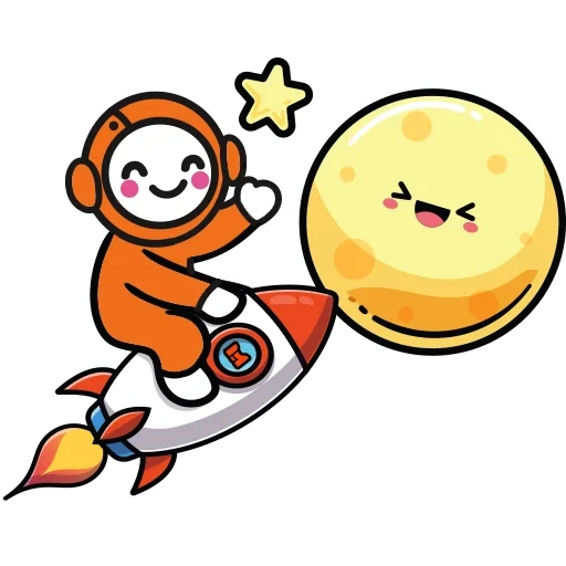 клипарт, cute cartoon, monkichi sanrio, космонавт ракете, энимал кроссинг игра