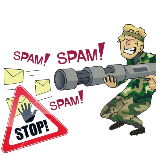 correo no deseado, ejército, militar, deja de hacer spam, soldado clipart