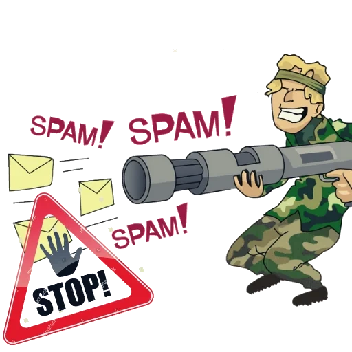 spam, armée, militaire, arrêtez les pourriels, soldat clipart