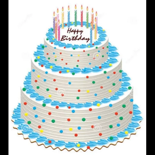 торт вектор, торт свечами, торт ко дню рождения, многоярусный торт свечами, торт happy birthday белом фоне