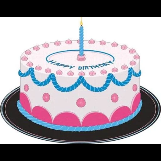 торт, тортик, торт свечами, торт 1 год рисунок, праздничный торт анимация