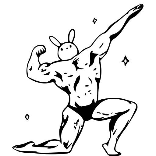 muscular man, muscular man coloring, bodybuilder vector raised hands