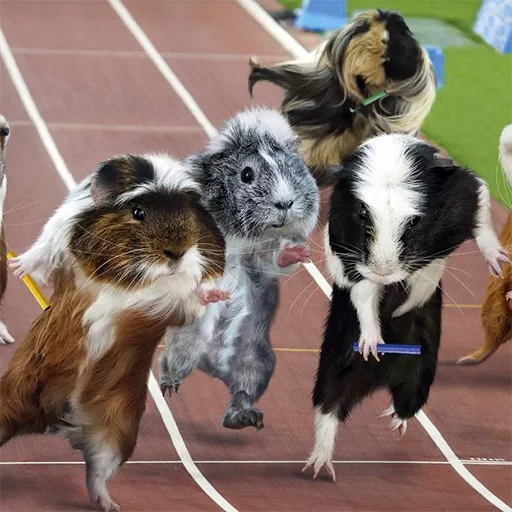 25 juillet, le cochon d'inde, les animaux sont mignons, pignes de guinée sportives, jeux olympiques d'été 2012