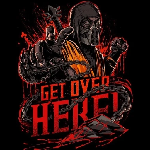 скорпион, лукас харпер, mortal kombat, скорпион get over here, скорпион mk get over here