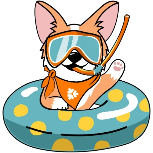 corgi, pak corgi, cunning fox, corgi surf, corgi stickers