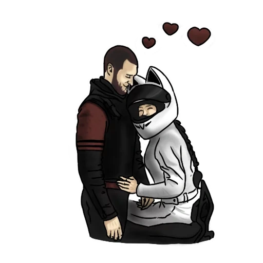 fan art, pareja de animación, el arte es más rígido, alex mercer desmond, venom x eddie along came a