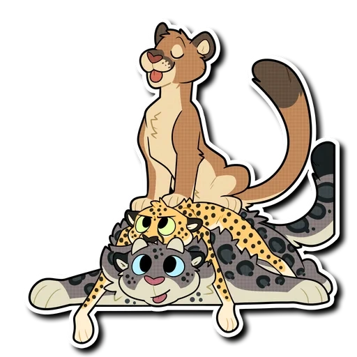 cheetah, leopard, snow leopard, leopard print sticker, cartoon leopard print