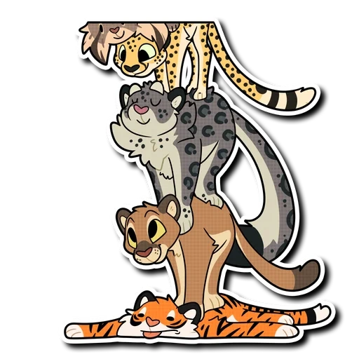 gatto, ghepardo, tatuaggio leopardo del cartone animato, patch leopardo ks, adesivi leopardati per bambini