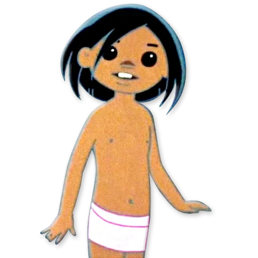mowgli, disegno di mowgli, mowgli cartoon sovietico, mowgli che disegna bambini con una matita