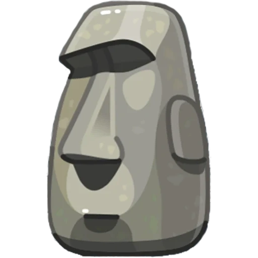moai emoji, colorful stone, animated emoji, stone surface with black background