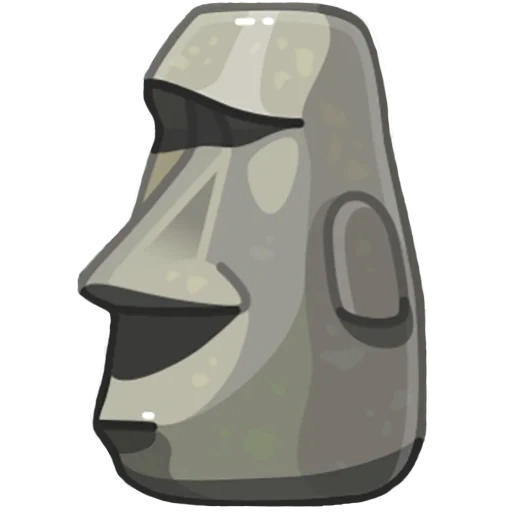pierre, emoji en pierre de moai, image floue, emoji est un visage de pierre