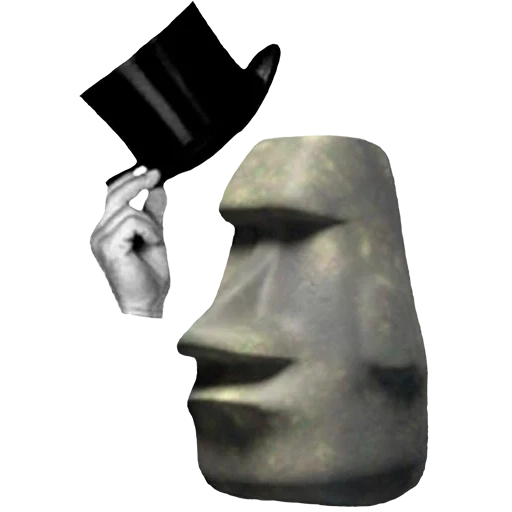 a figurine, mo ai si tong, moai statue, stone face, moai stone emoji
