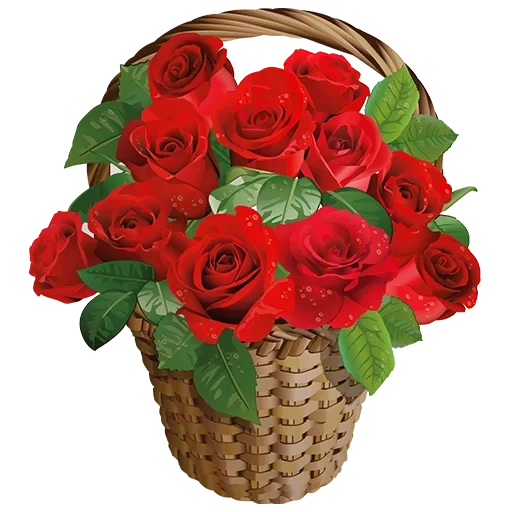 цветы корзина, корзина цветов, корзина цветами, красные розы корзине, небольшая корзинка розами