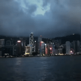 oscuridad, hong kong, ciudad hong kong, noche hong kong, vista del mar de hong kong