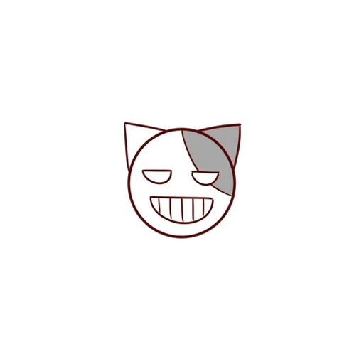 la testa di un gatto, disegno per gatti di muso, maschera icona del gatto, emoji di gatti giapponesi, schizzi per la museruola del pesce gatto