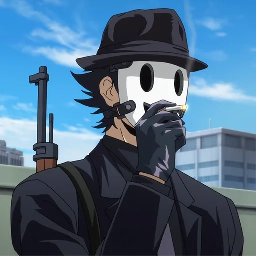 topeng anime, sniper mask, anime topeng sniper, penembak jitu tian cool xin pan, sky intrusion mask sniper