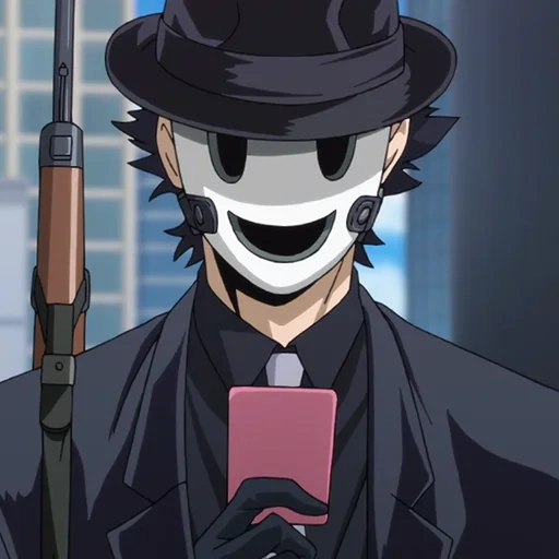 personaggi anime, anime musk da cecchino, maschera da cecchino migliori pfps, mr sniper tenkuu shinpan, maschera da cecchino invasione di alto livello non mascherato