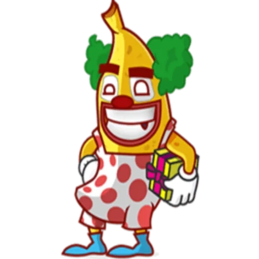 clown, cartoni animati, i personaggi, motosega per clown, vettore clown muto
