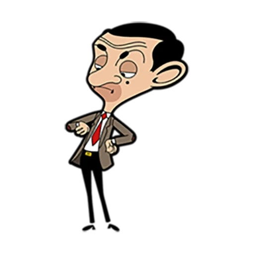 signor bean, sig bean cartoon, cartone animato di mr bean, mr bean per la foto, cartoon di mr bean