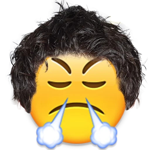 emoji, garçon, emoji en colère, emoji bouclé, emoji shaggy