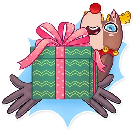pacchetto, cervo, mr deer, deer con un regalo