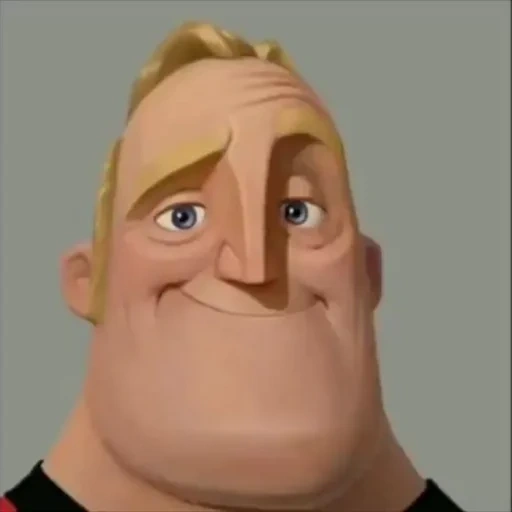father of super family, a man in a super family, mr incredible meme, superfamily bob parr, mr incremental becoming uncanny