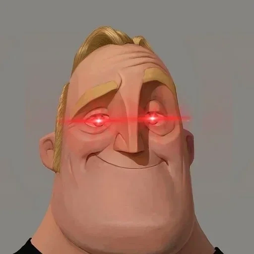 character 3 d, edit, a man in a super family, mr incredible meme, meme 2021 creepy face