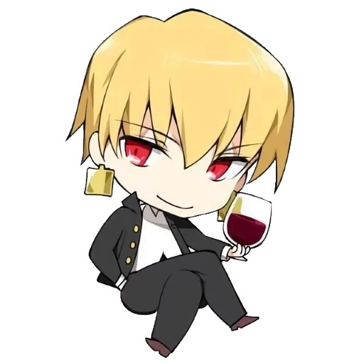 gilgamesh, karakter chibi, gilgamesh chibi, kazama chikaga chibi, gilgamesh gilgamesh