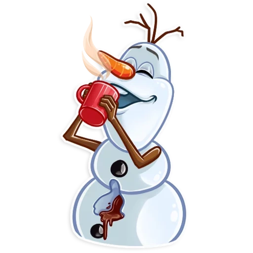 olaf, hati yang dingin adalah olaf, stiker snowman olaf