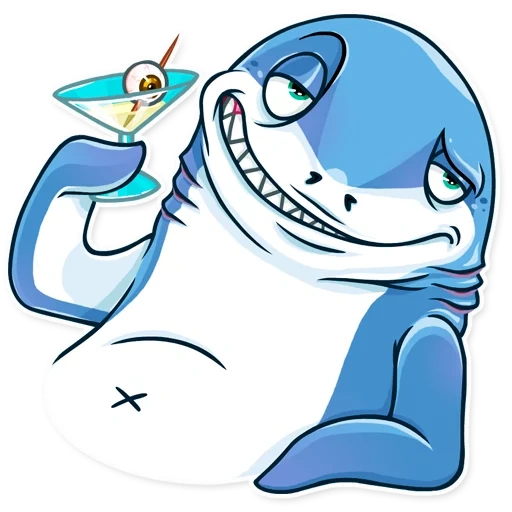 акула улыбается, стикеры акула, акула рисунок, упоротая акула, улыбчивая акула
