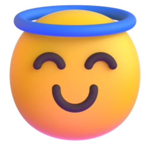 emoji, ange emoji 3d, angel emoji iphone, souriant souriant, smilik souriant avec un halo