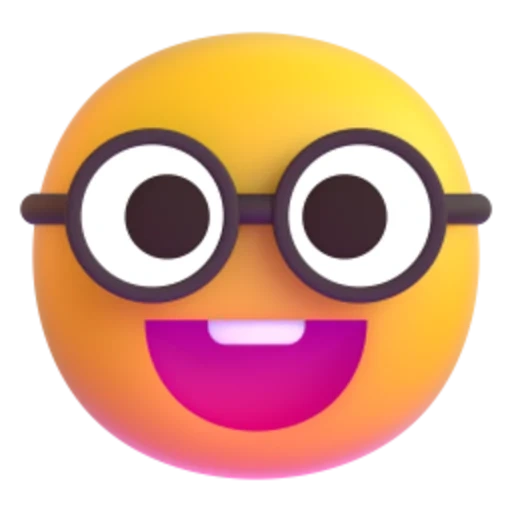 emoji, emoji, face emoji, smiley avec des lunettes, emoji souriant