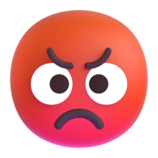 emoji, colère, emoji en colère, émoticône rouge, emoji colère 6