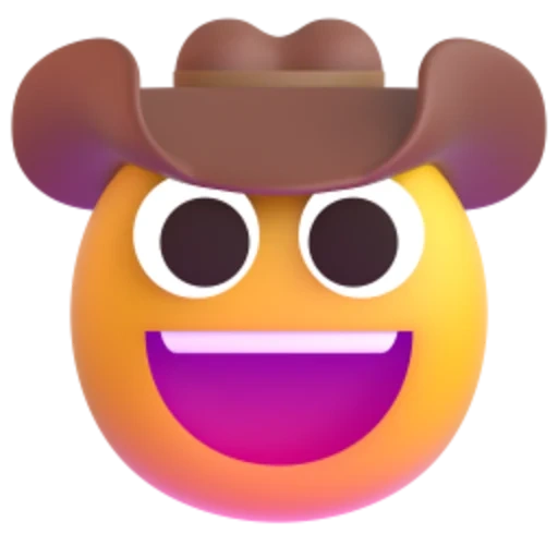 emoji, face emoji, cow-boy emoji, emoji riant, sourit emoji cowboy