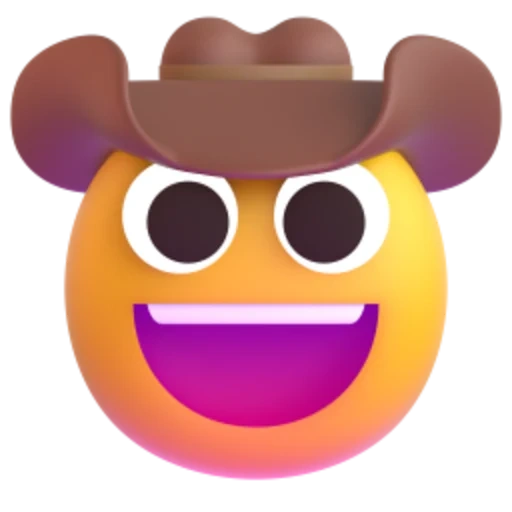 emoji, cara emoji, emoji vaquero, riendo emoji, sonríe emoji vaquero