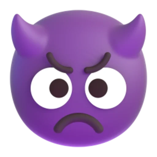 smile anger, emoji demon, emoji horns, silver horn emoji, emoji is a violet demon