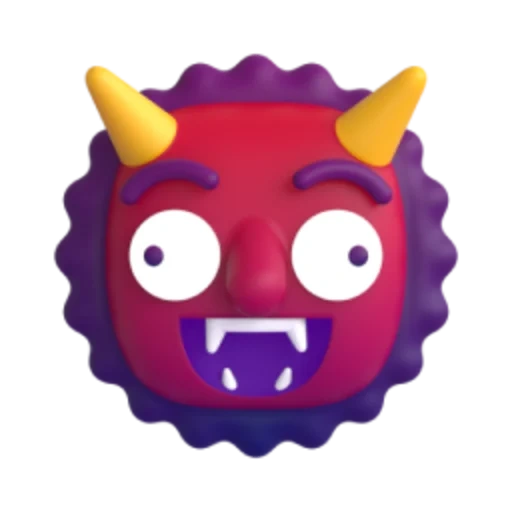 emoji, emoji dämon, demon smileik, mask dämon emoji, red monster emoji