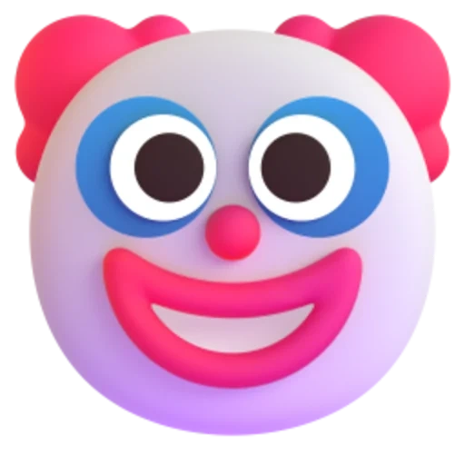 clown, clown propre, sourire de clown, grand clown, masque clown emoji
