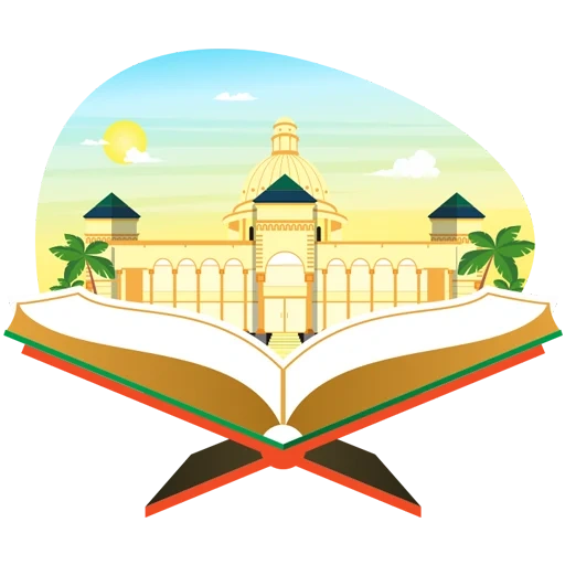 cuaderno, vector del corán, vector de libro, insignia de la biblioteca islámica
