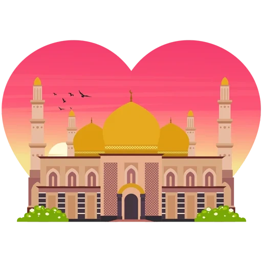 pack, young woman, drawing of the mosque, sheykh vector von