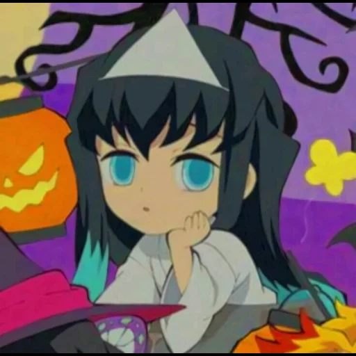 animation creativity, cartoon cute, anime picture, cartoon character, kimetsu no yaiba halloween