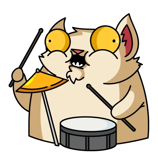 kucing, bajingan, drummer kucing, kucing dengan drum