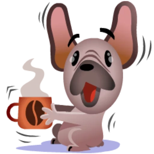 dog, greeting moin, mugsy facebook stickers