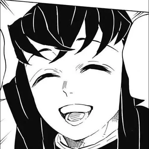 manga blade, muichiro tokito, muichiro smiles, crazy excitement manga, blade dissecting manga demons