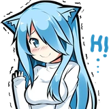 Muki Shy Cat - @Anime_Stickers_Pack